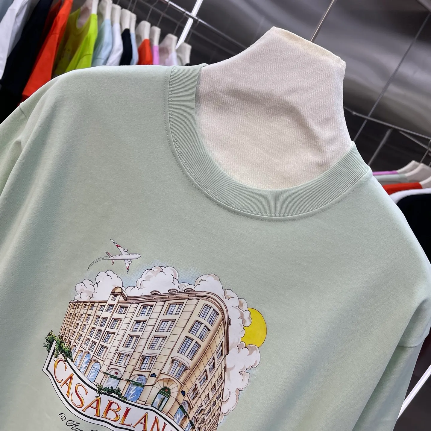 New Arrival Casablanca Classic Series T ～ ， ， 。 ， Classic ， In Stock ！ ：White Black Light Green Light Blue Pink（5 ） Size：S M L XL XXL
